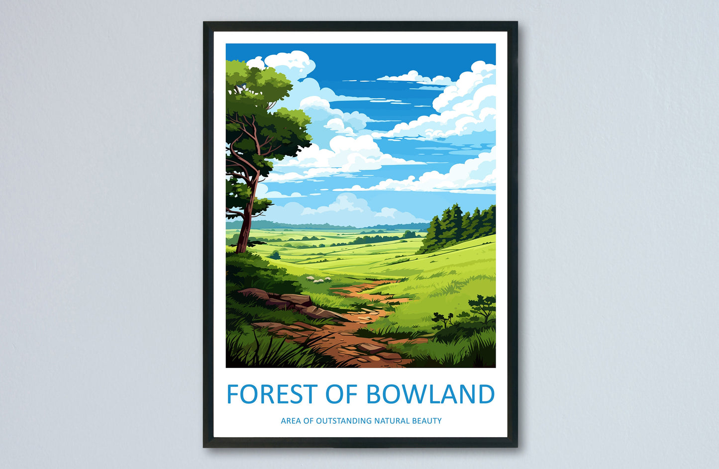 Forest Of Bowland Travel Print Wall Art Forest Of Bowland Wall Hanging Home Decor Forest Of Bowland Gift Art Lovers Wall Art AONB Print