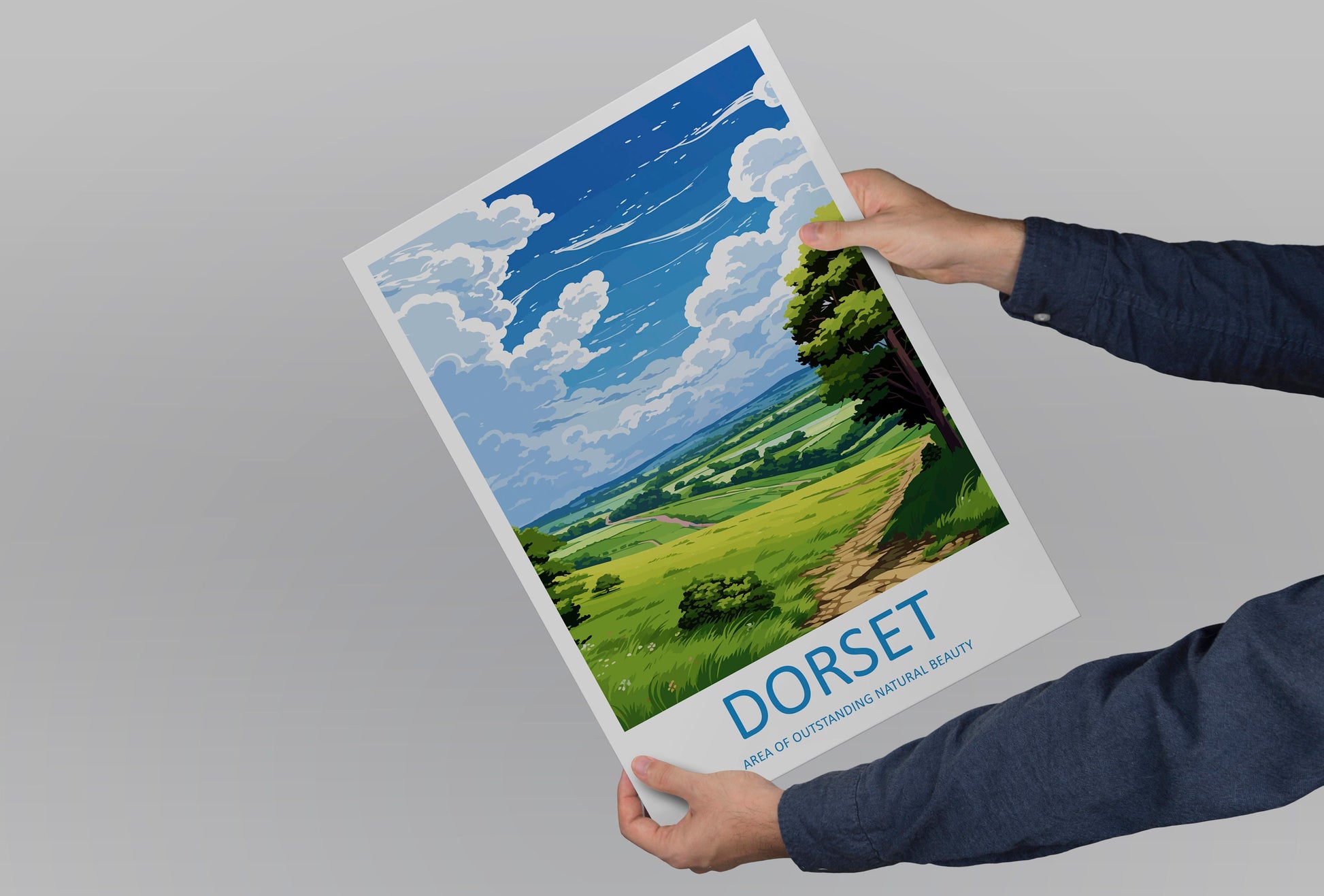 Dorset Travel Print Wall Art Dorset Wall Hanging Home Decor Dorset Gift Art Lovers Wall Art AONB Print