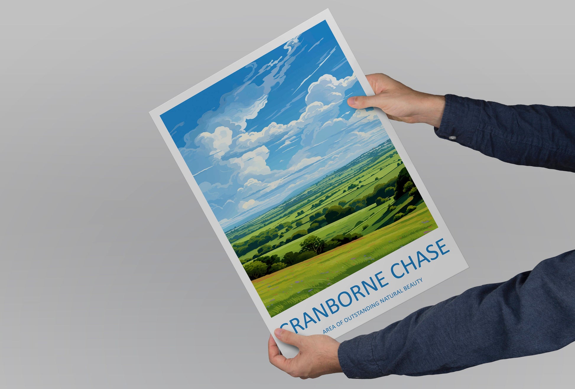 Cranborne Chase Travel Print Wall Art Cranborne Chase Wall Hanging Home Decor Cranborne Chase Gift Art Lovers Wall Art AONB Print