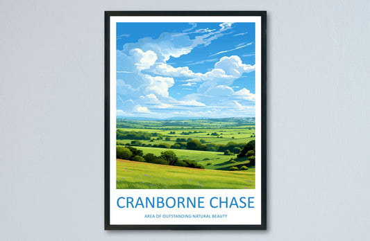 Cranborne Chase Travel Print Wall Art Cranborne Chase Wall Hanging Home Decor Cranborne Chase Gift Art Lovers Wall Art AONB Print