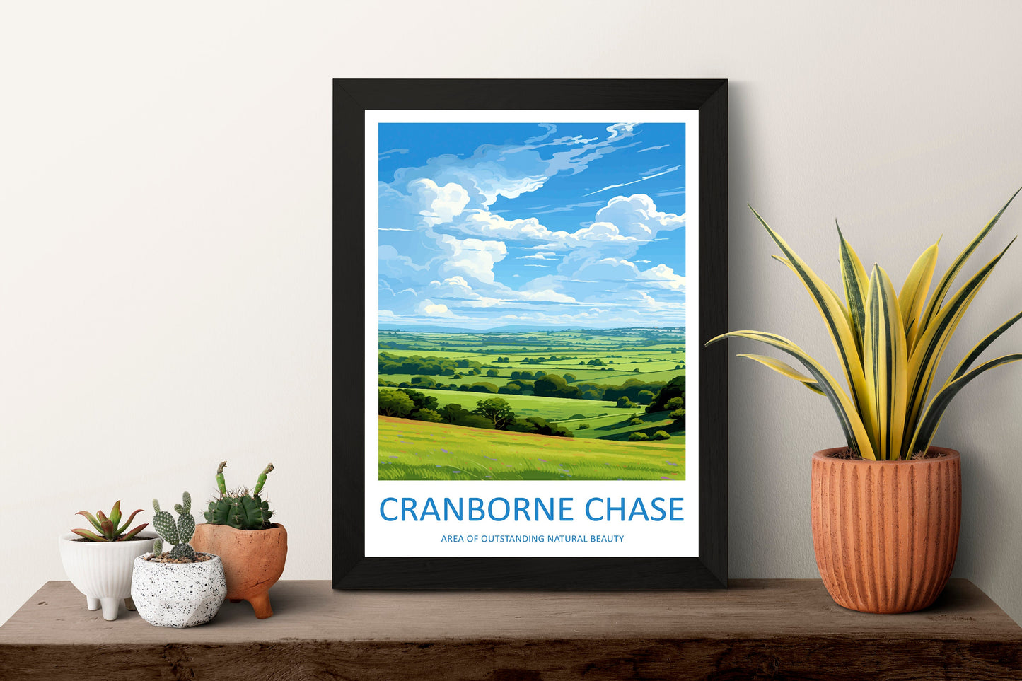 Cranborne Chase Travel Print Wall Art Cranborne Chase Wall Hanging Home Decor Cranborne Chase Gift Art Lovers Wall Art AONB Print