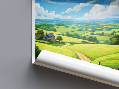 Cotswolds Travel Print Wall Art Cotswolds Wall Hanging Home Decor Cotswolds Gift Art Lovers Wall Art AONB Print