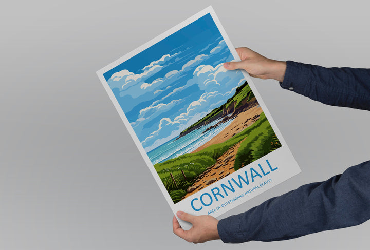 Cornwall Travel Print Wall Art Cornwall Wall Hanging Home Decor Cornwall Gift Art Lovers Wall Art AONB Print