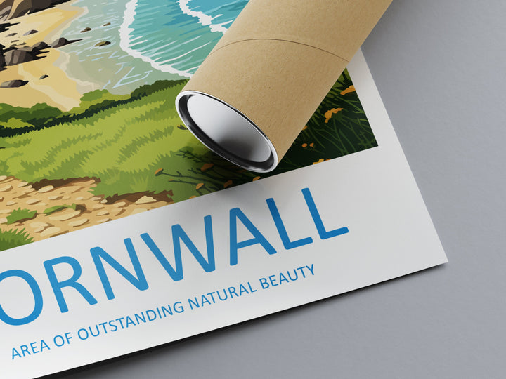 Cornwall Travel Print Wall Art Cornwall Wall Hanging Home Decor Cornwall Gift Art Lovers Wall Art AONB Print