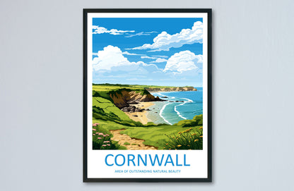 Cornwall Travel Print Wall Art Cornwall Wall Hanging Home Decor Cornwall Gift Art Lovers Wall Art AONB Print