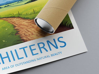Chilterns Travel Print Wall Art Chilterns Wall Hanging Home Decor Chilterns Gift Art Lovers Wall Art AONB Print