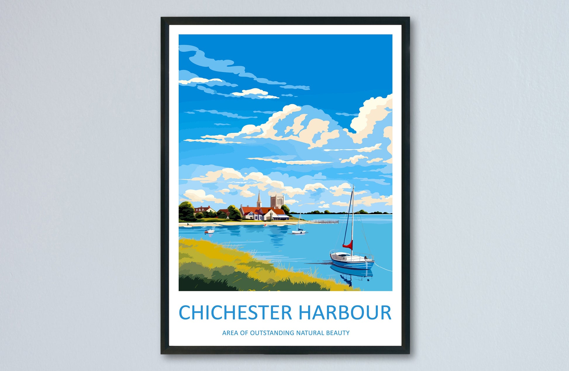 Chichester Harbor Travel Print Wall Art Chichester Harbor Wall Hanging Home Decor Chichester Harbor Gift Art Lovers Wall Art AONB Print