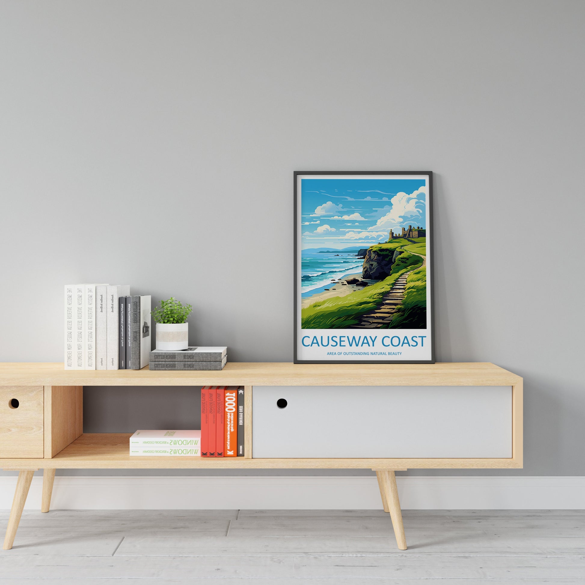 Causeway Coast Travel Print Wall Art Causeway Coast Wall Hanging Home Decor Causeway Coast Gift Art Lovers Wall Art AONB Print