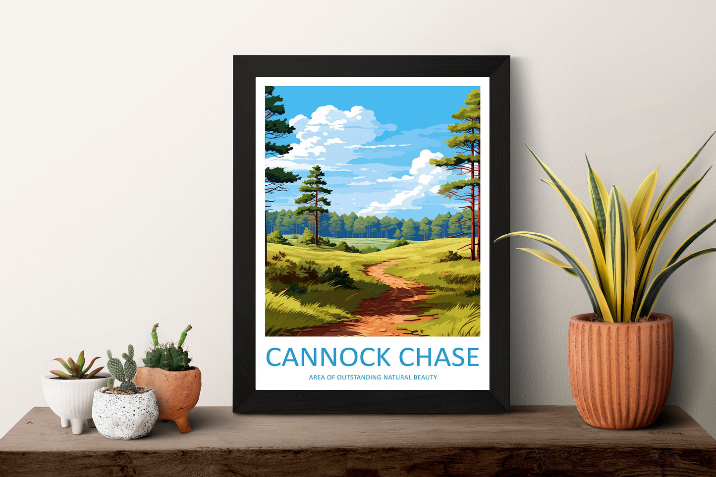 Cannock Chase Travel Print Wall Art Cannock Chase Wall Hanging Home Decor Cannock Chase Gift Art Lovers Wall Art AONB Print