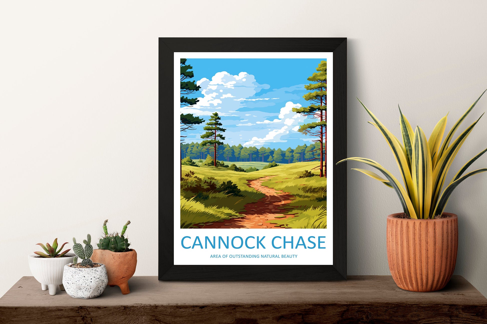 Cannock Chase Travel Print Wall Art Cannock Chase Wall Hanging Home Decor Cannock Chase Gift Art Lovers Wall Art AONB Print