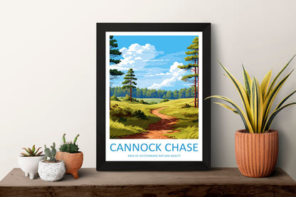 Cannock Chase Travel Print Wall Art Cannock Chase Wall Hanging Home Decor Cannock Chase Gift Art Lovers Wall Art AONB Print