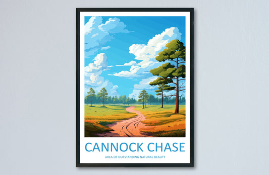 Cannock Chase Travel Print Wall Art Cannock Chase Wall Hanging Home Decor Cannock Chase Gift Art Lovers Wall Art AONB Print