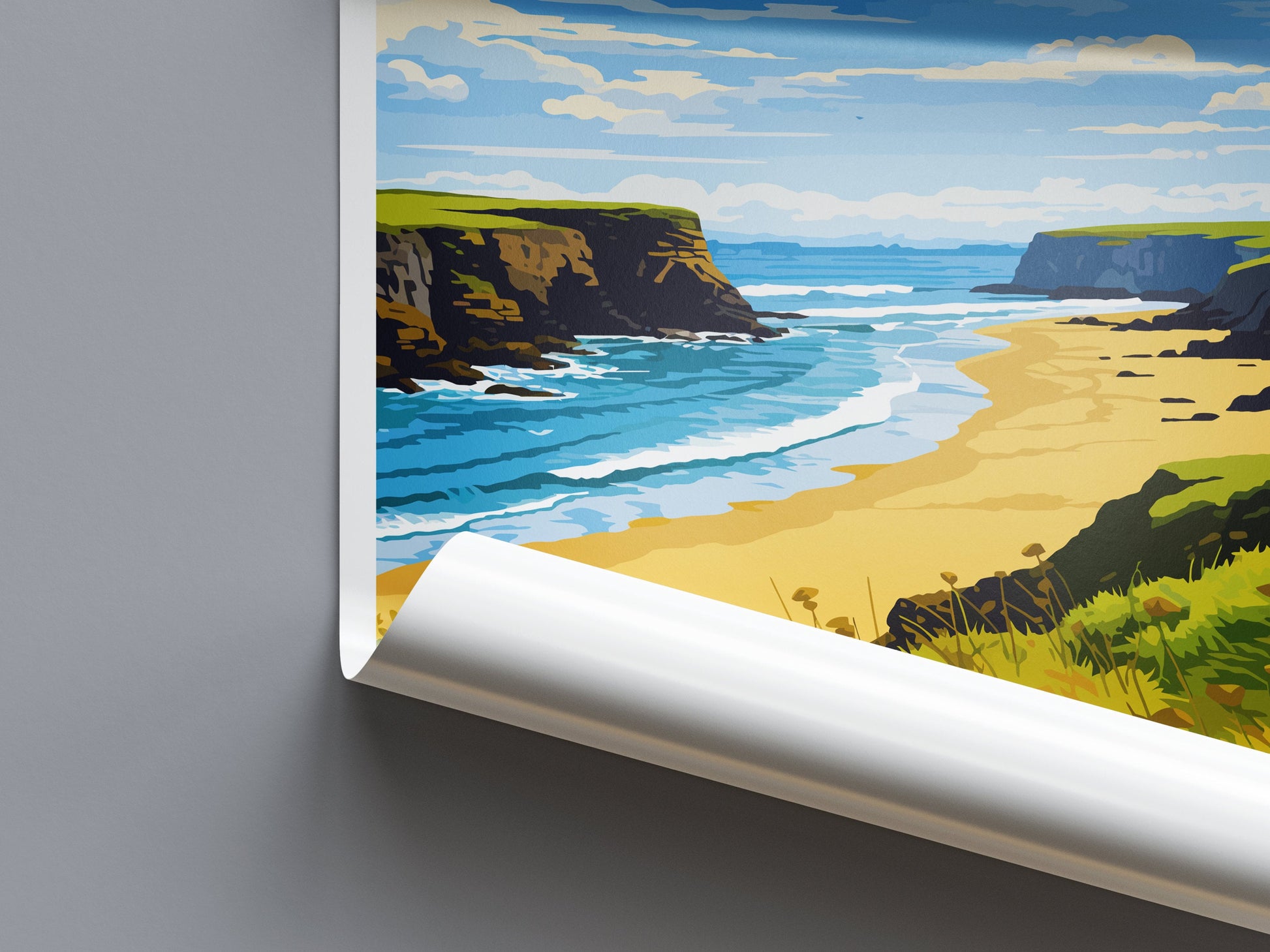 Porthcothan Travel Print Wall Art Porthcothan Wall Hanging Home Décor Porthcothan Gift Art Lovers Cornwall Art Porthcothan Gift