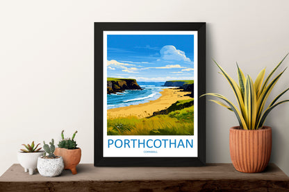 Porthcothan Travel Print Wall Art Porthcothan Wall Hanging Home Décor Porthcothan Gift Art Lovers Cornwall Art Porthcothan Gift