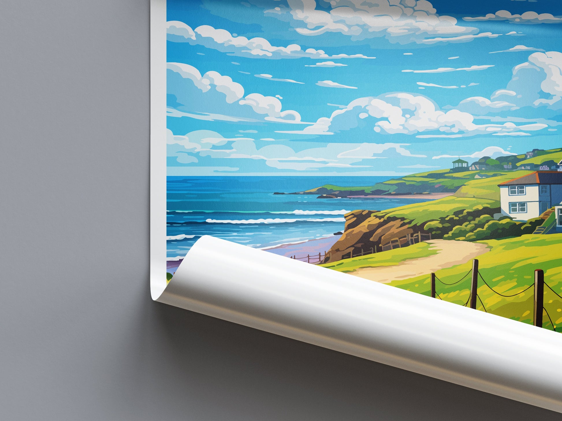 Polzeath Travel Print Wall Art Polzeath Wall Hanging Home Décor Polzeath Gift Art Lovers Cornwall Art Polzeath Gift