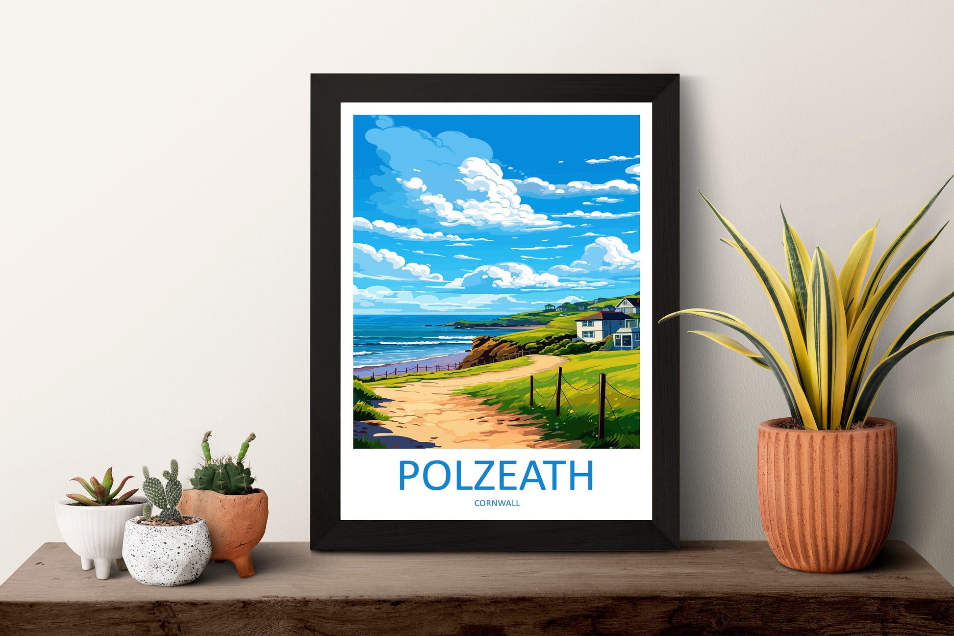 Polzeath Travel Print Wall Art Polzeath Wall Hanging Home Décor Polzeath Gift Art Lovers Cornwall Art Polzeath Gift