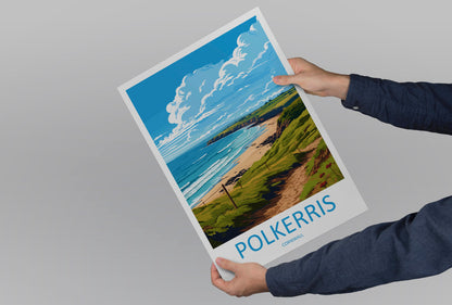Polkerris Travel Print Wall Art Polkerris Wall Hanging Home Décor Polkerris Gift Art Lovers Cornwall Art Polkerris Gift