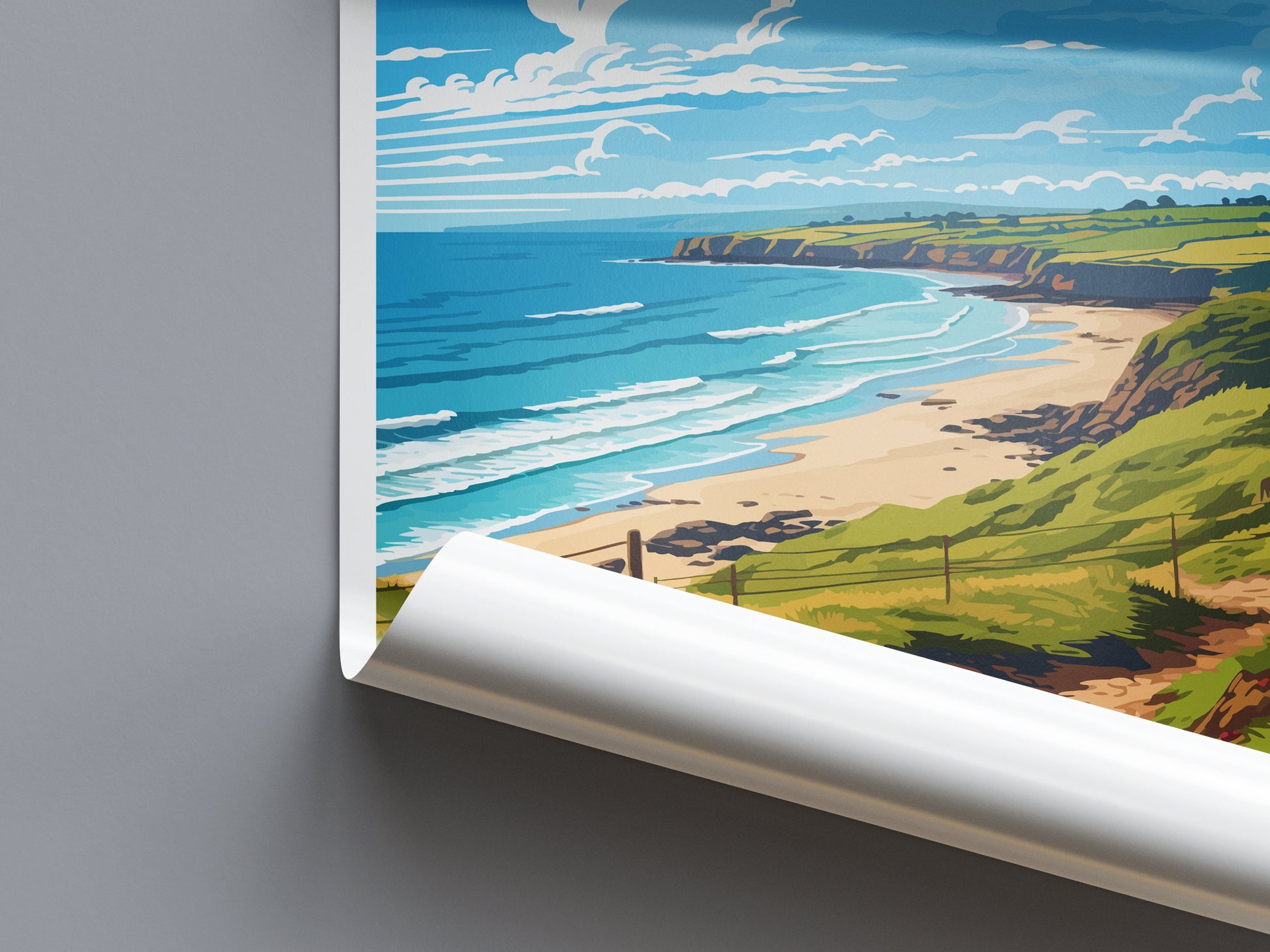 Polkerris Travel Print Wall Art Polkerris Wall Hanging Home Décor Polkerris Gift Art Lovers Cornwall Art Polkerris Gift