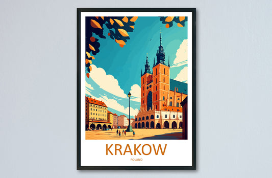 Krakow Travel Print Wall Art Krakow Wall Hanging Home Décor Krakow Gift Art Lovers Poland Art Lover Gift Krakow Travel Wall Art