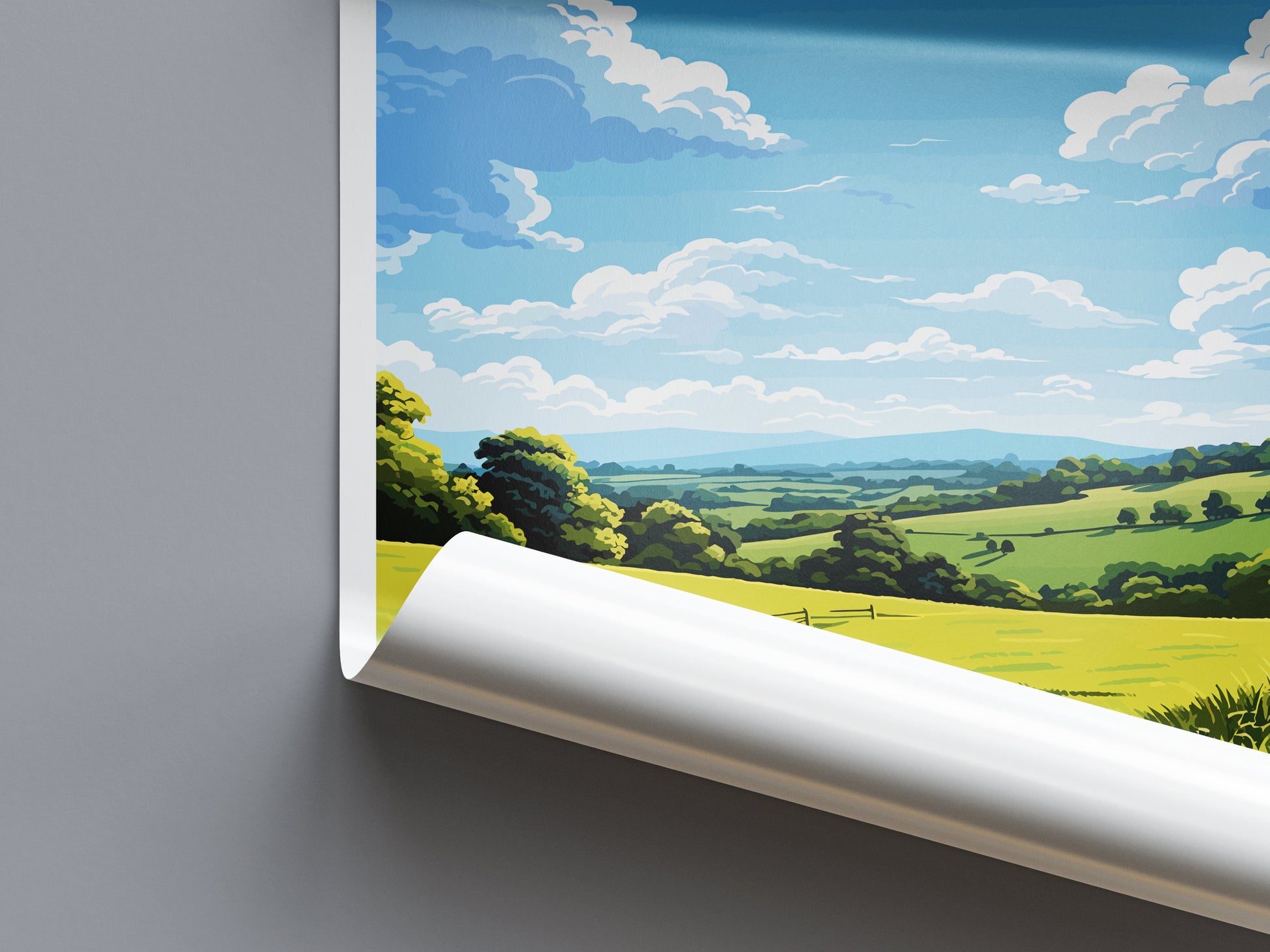 Blackdown Hills Travel Print Wall Art Blackdown Hills Wall Hanging Home Decor Blackdown Hills Gift Art Lovers Wall Art AONB Print