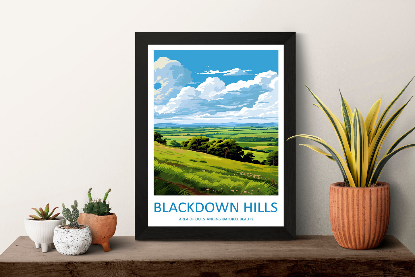 Blackdown Hills Travel Print Wall Art Blackdown Hills Wall Hanging Home Decor Blackdown Hills Gift Art Lovers Wall Art AONB Print