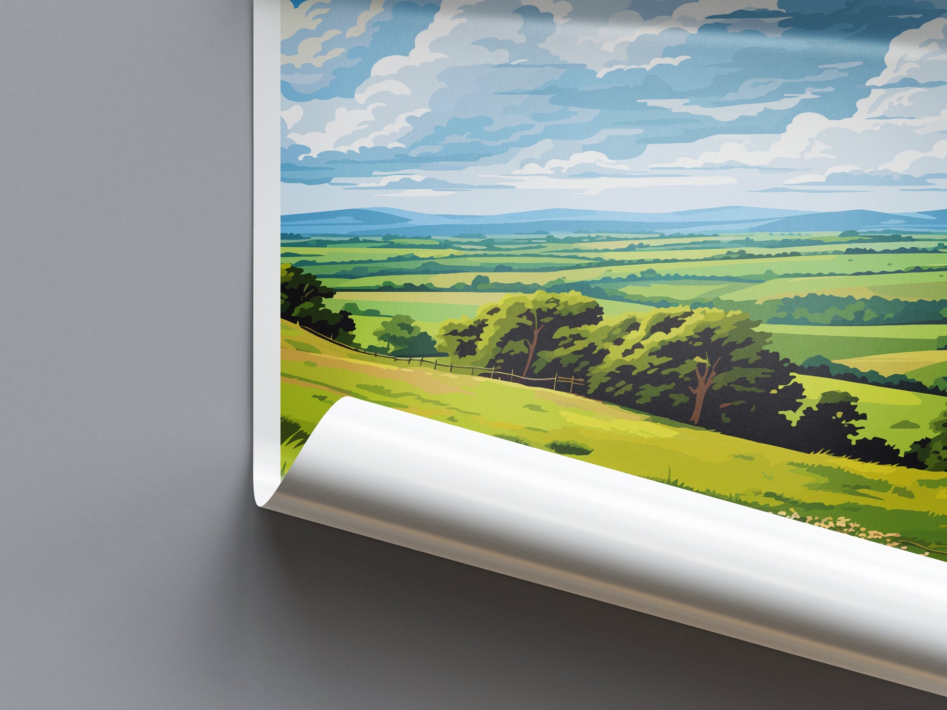Blackdown Hills Travel Print Wall Art Blackdown Hills Wall Hanging Home Decor Blackdown Hills Gift Art Lovers Wall Art AONB Print