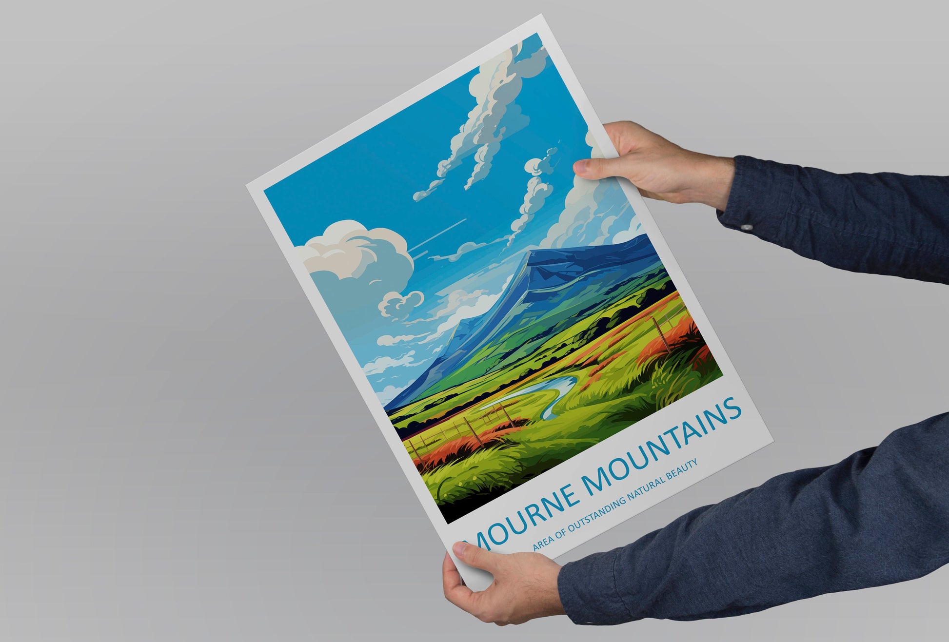 Mourne Mountains Travel Print Wall Art Mourne Mountains Wall Hanging Home Decor Mourne Mountains Gift Art Lovers Wall Art AONB Print