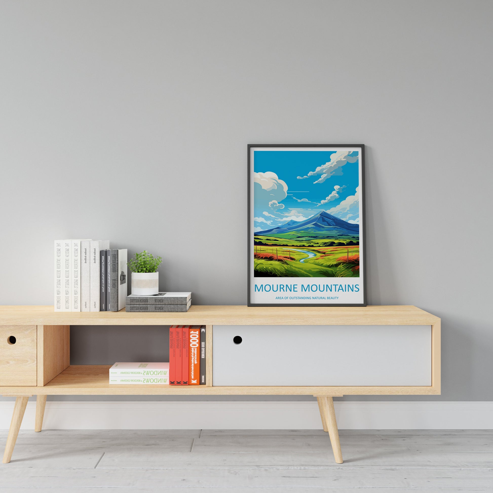 Mourne Mountains Travel Print Wall Art Mourne Mountains Wall Hanging Home Decor Mourne Mountains Gift Art Lovers Wall Art AONB Print