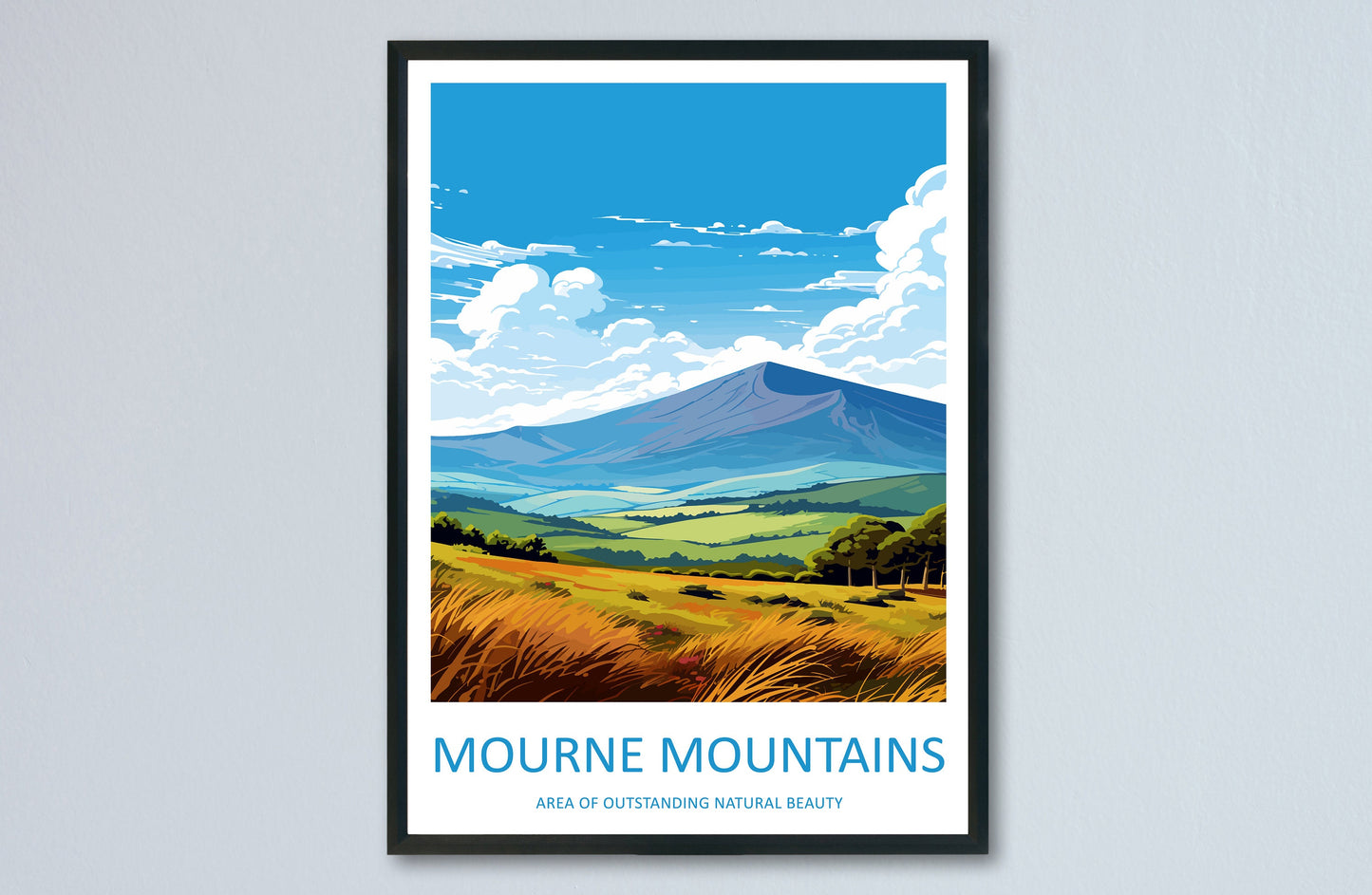 Mourne Mountains Travel Print Wall Art Mourne Mountains Wall Hanging Home Decor Mourne Mountains Gift Art Lovers Wall Art AONB Print