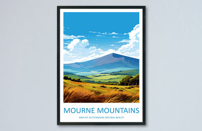 Mourne Mountains Travel Print Wall Art Mourne Mountains Wall Hanging Home Decor Mourne Mountains Gift Art Lovers Wall Art AONB Print