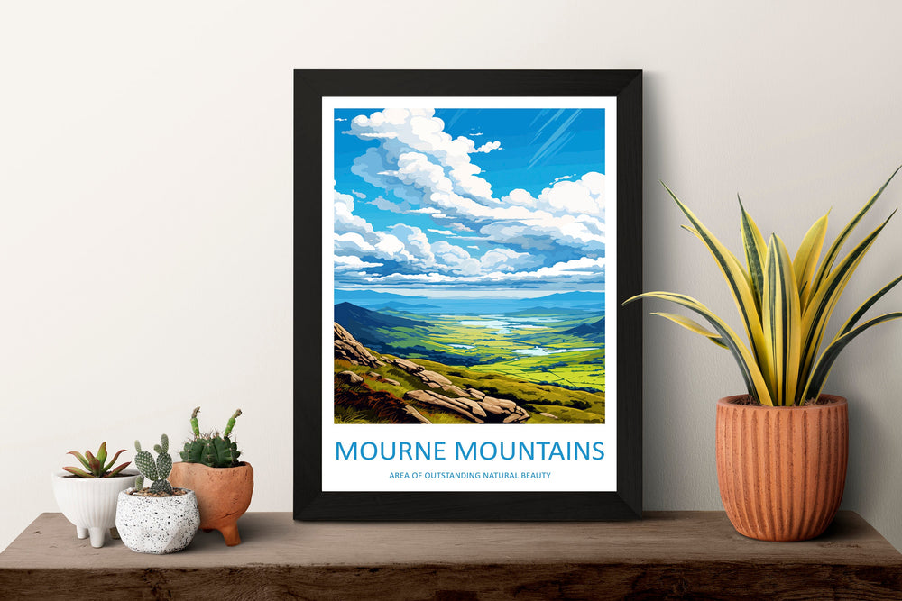 Mourne Mountains Travel Print Wall Art Mourne Mountains Wall Hanging Home Decor Mourne Mountains Gift Art Lovers Wall Art AONB Print