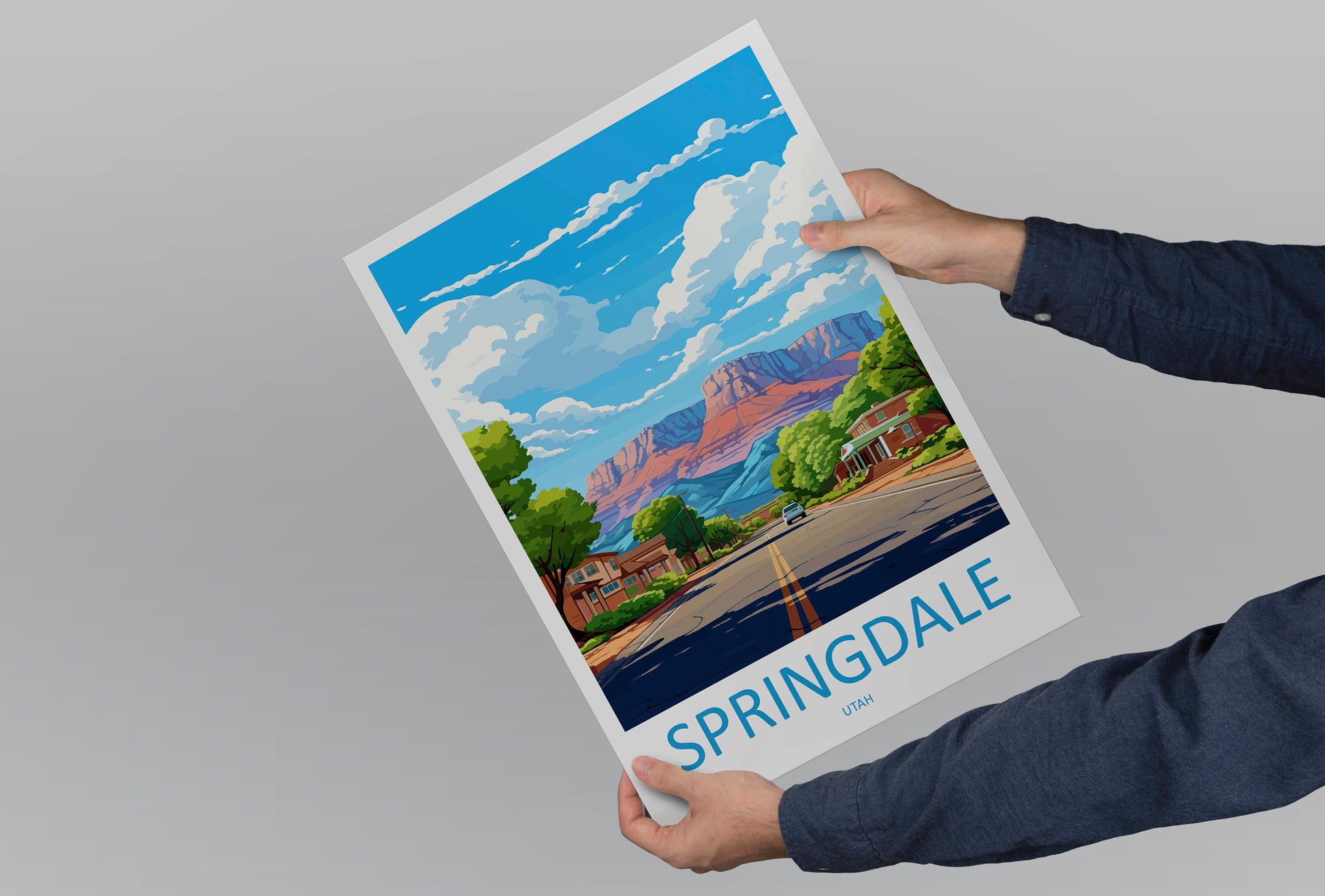 Springdale Travel Print Wall Art Springdale Wall Hanging Home Décor Springdale Gift Art Lovers Utah Art Lover Gift Travel Posters Wall Art