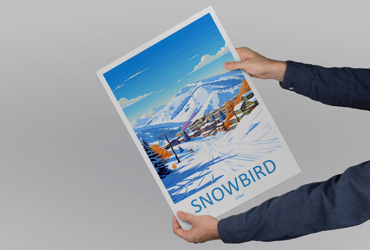 Snowbird Travel Print Wall Art Snowbird Wall Hanging Home Décor Snowbird Gift Art Lovers Utah Art Lover Gift Travel Posters Wall Art