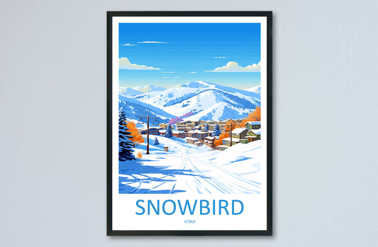 Snowbird Travel Print Wall Art Snowbird Wall Hanging Home Décor Snowbird Gift Art Lovers Utah Art Lover Gift Travel Posters Wall Art