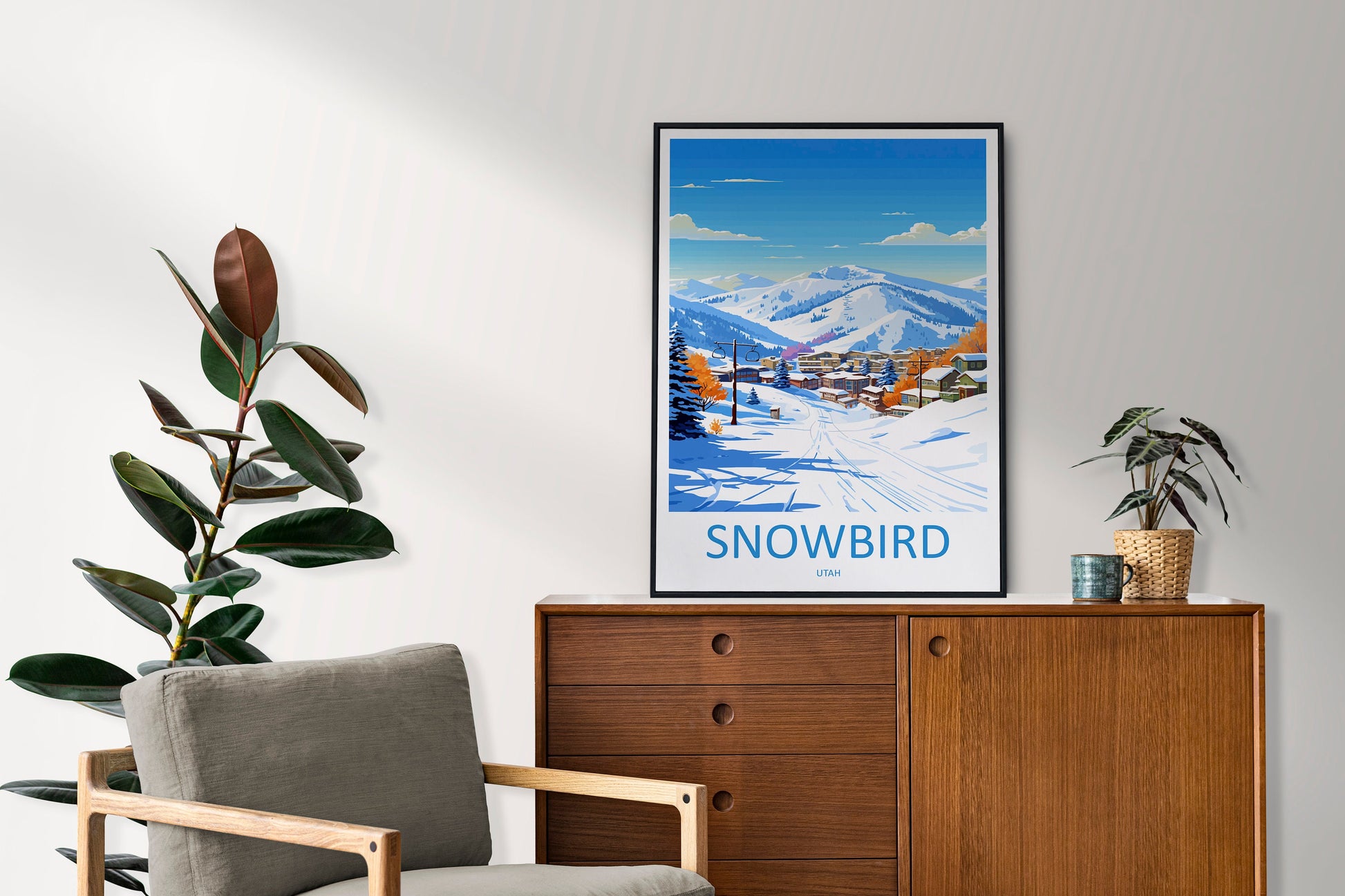 Snowbird Travel Print Wall Art Snowbird Wall Hanging Home Décor Snowbird Gift Art Lovers Utah Art Lover Gift Travel Posters Wall Art