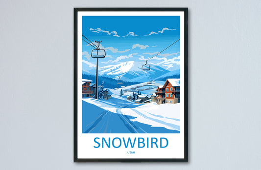 Snowbird Travel Print Wall Art Snowbird Wall Hanging Home Décor Snowbird Gift Art Lovers Utah Art Lover Gift Travel Posters Wall Art