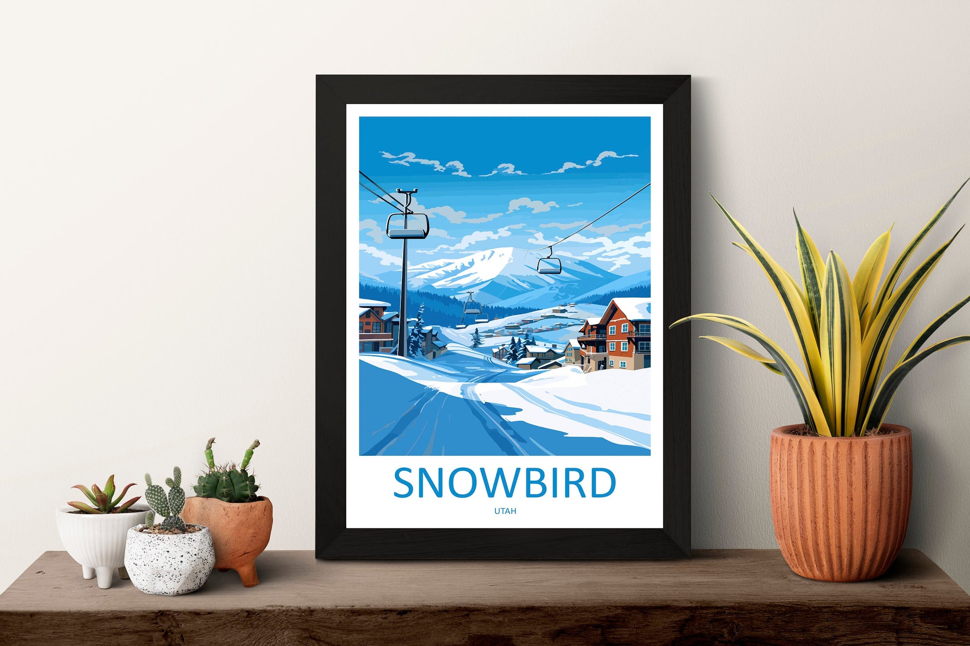 Snowbird Travel Print Wall Art Snowbird Wall Hanging Home Décor Snowbird Gift Art Lovers Utah Art Lover Gift Travel Posters Wall Art