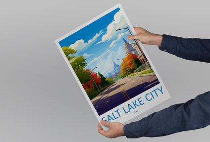 Salt Lake City Travel Print Wall Art Salt Lake City Wall Hanging Home Décor Salt Lake City Gift Art Lovers Utah Art Lover Gift Travel Poster