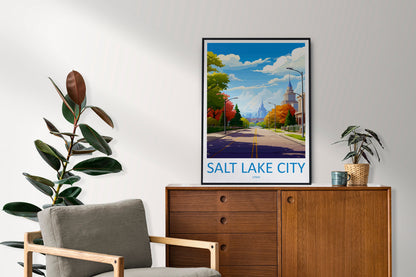 Salt Lake City Travel Print Wall Art Salt Lake City Wall Hanging Home Décor Salt Lake City Gift Art Lovers Utah Art Lover Gift Travel Poster