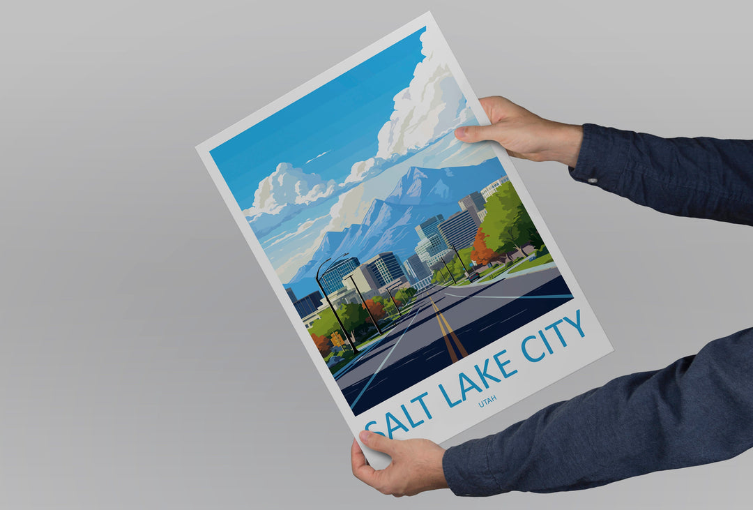 Salt Lake City Travel Print Wall Art Salt Lake City Wall Hanging Home Décor Salt Lake City Gift Art Lovers Utah Art Lover Gift Travel Poster