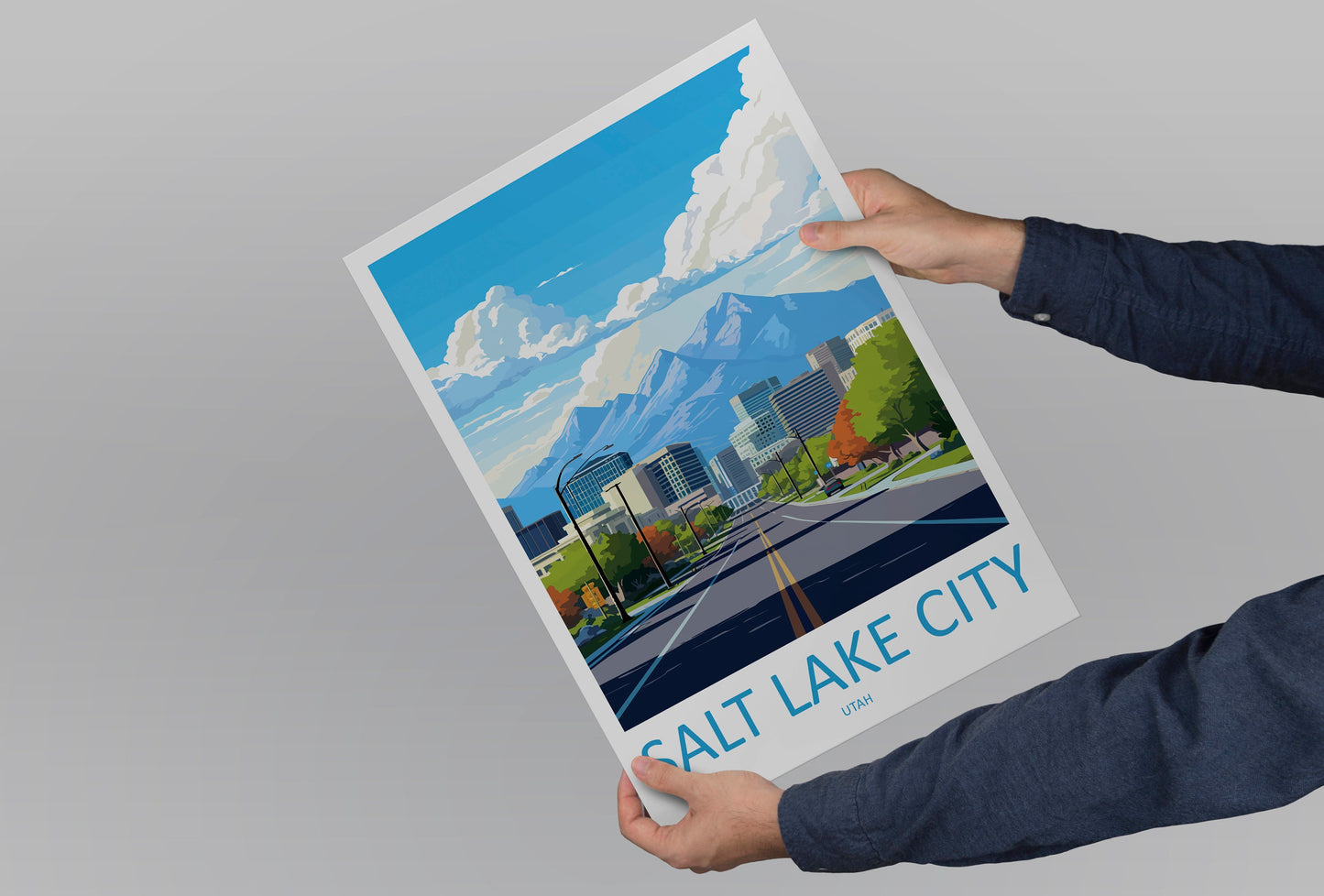 Salt Lake City Travel Print Wall Art Salt Lake City Wall Hanging Home Décor Salt Lake City Gift Art Lovers Utah Art Lover Gift Travel Poster