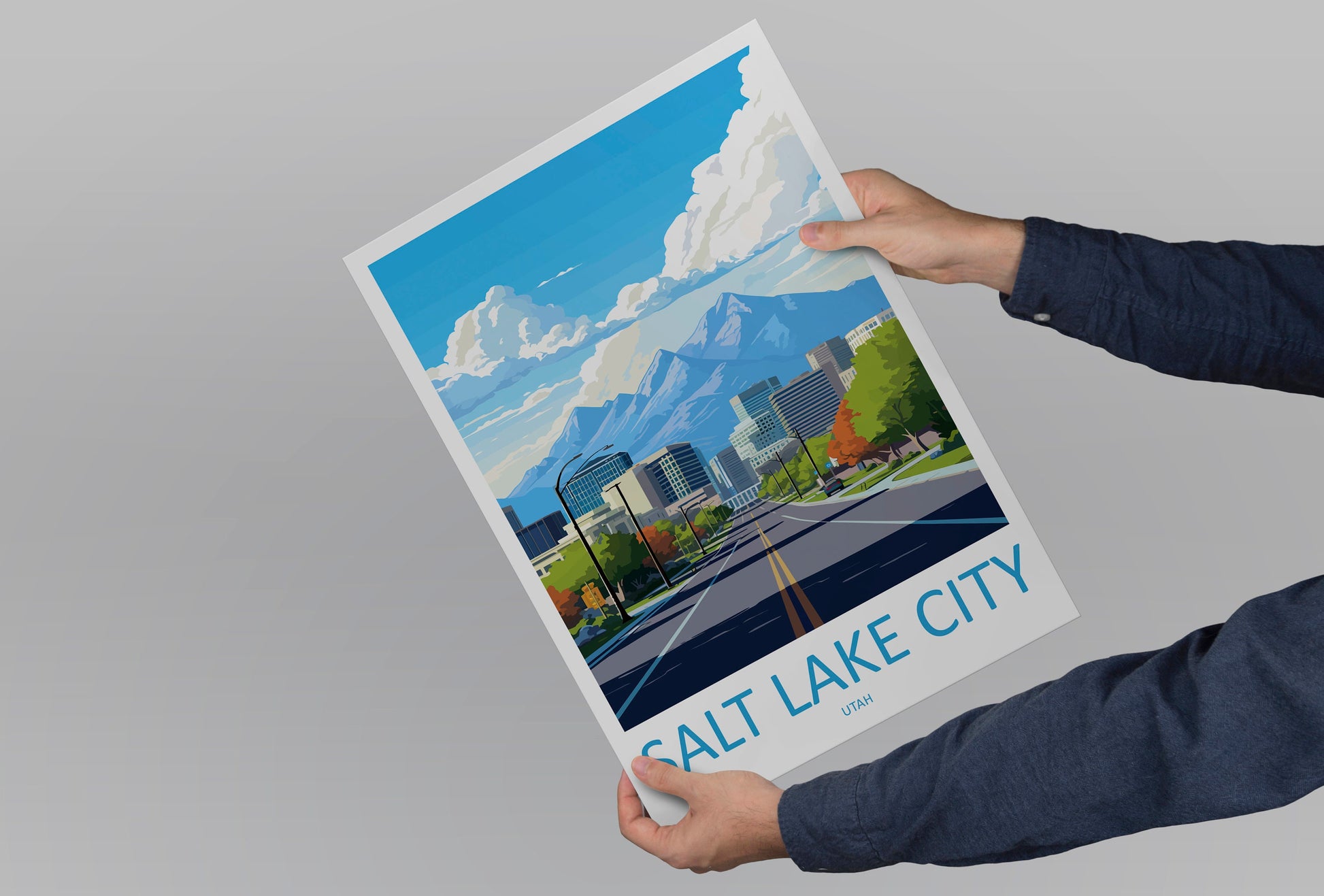 Salt Lake City Travel Print Wall Art Salt Lake City Wall Hanging Home Décor Salt Lake City Gift Art Lovers Utah Art Lover Gift Travel Poster
