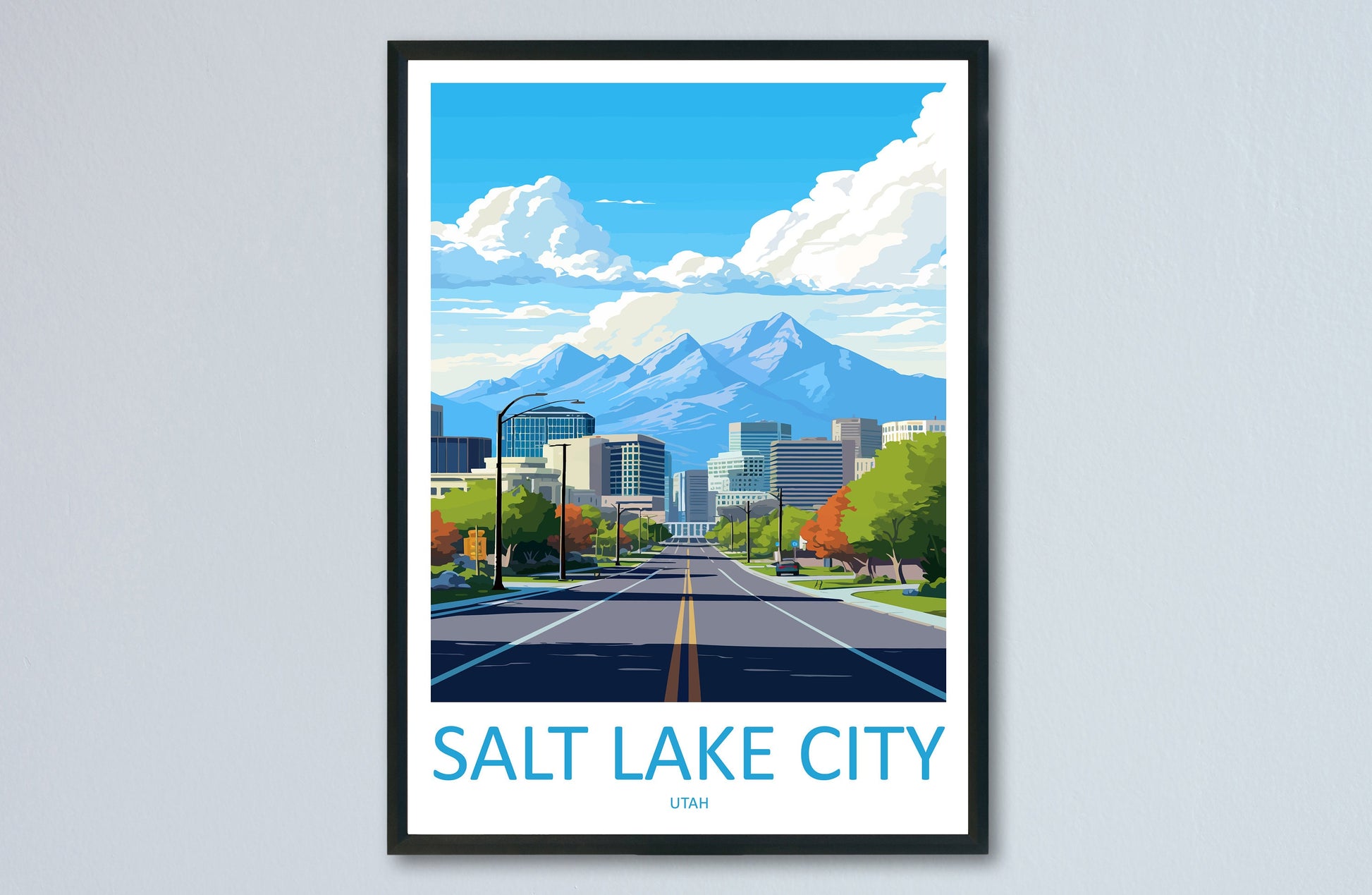 Salt Lake City Travel Print Wall Art Salt Lake City Wall Hanging Home Décor Salt Lake City Gift Art Lovers Utah Art Lover Gift Travel Poster