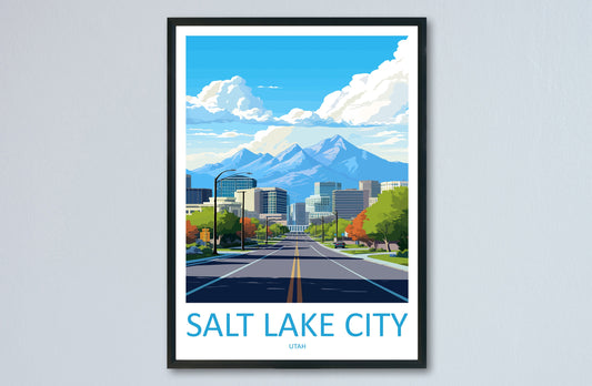 Salt Lake City Travel Print Wall Art Salt Lake City Wall Hanging Home Décor Salt Lake City Gift Art Lovers Utah Art Lover Gift Travel Poster