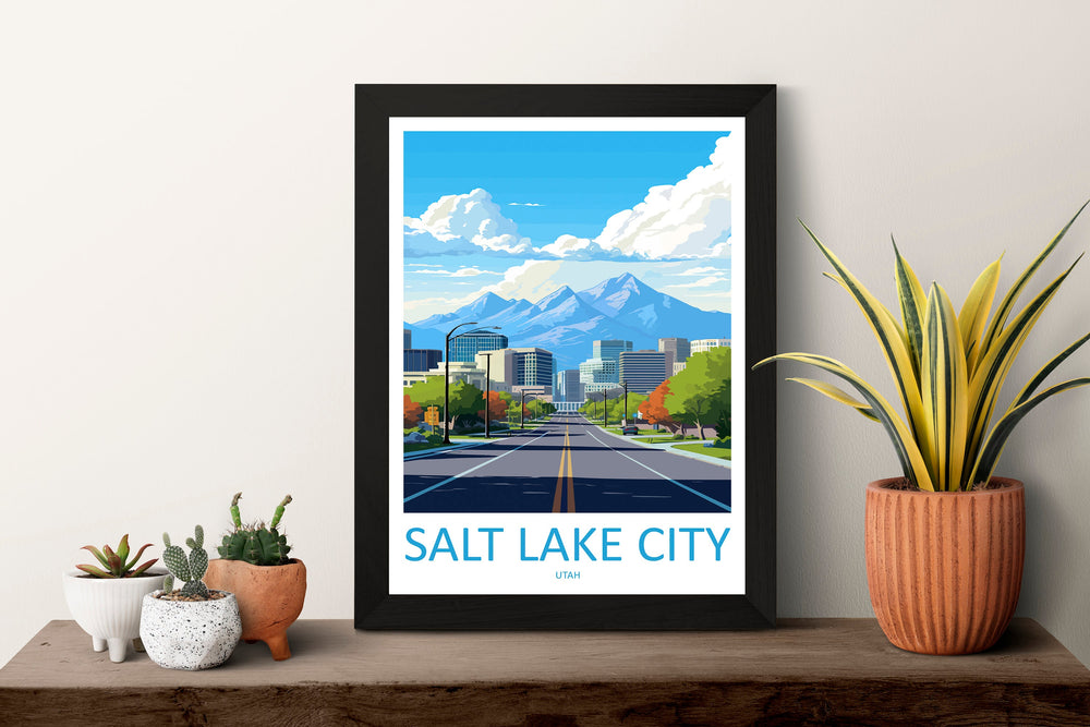 Salt Lake City Travel Print Wall Art Salt Lake City Wall Hanging Home Décor Salt Lake City Gift Art Lovers Utah Art Lover Gift Travel Poster