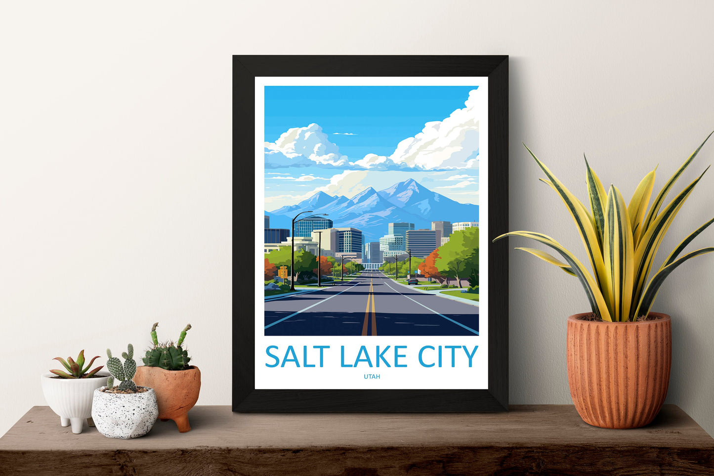 Salt Lake City Travel Print Wall Art Salt Lake City Wall Hanging Home Décor Salt Lake City Gift Art Lovers Utah Art Lover Gift Travel Poster