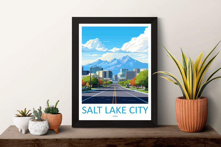 Salt Lake City Travel Print Wall Art Salt Lake City Wall Hanging Home Décor Salt Lake City Gift Art Lovers Utah Art Lover Gift Travel Poster