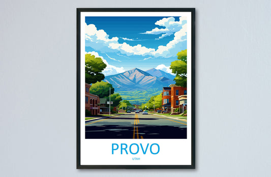 Provo Travel Print Wall Art Provo Wall Hanging Home Décor Provo Gift Art Lovers Utah Art Lover Gift Travel Poster