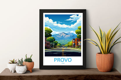 Provo Travel Print Wall Art Provo Wall Hanging Home Décor Provo Gift Art Lovers Utah Art Lover Gift Travel Poster
