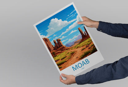 Moab Travel Print Wall Art Moab Wall Hanging Home Décor Moab Gift Art Lovers Utah Art Lover Gift Travel Poster